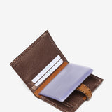 Tarjetero en piel bicolor bronce