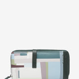 Cartera grande de piel con estampado verde