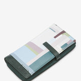 Cartera grande de piel con estampado verde