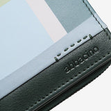 Cartera grande de piel con estampado verde