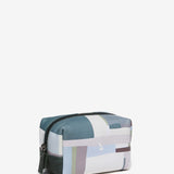 Medium green print leather toiletry bag