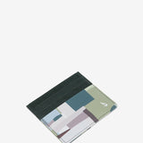 Tarjetero de piel con estampado verde