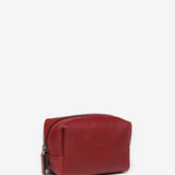 Medium red leather toiletry bag