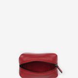 Medium red leather toiletry bag