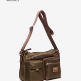 Green recycled material shoulder bag