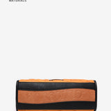 Bolso shopper en materiales reciclados y acolchados ámbar