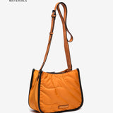 Shoulder bag in recycled and padded materials amber