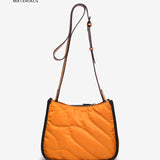 Shoulder bag in recycled and padded materials amber