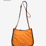 Shoulder bag in recycled and padded materials amber