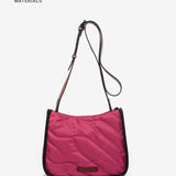 Crossbody bag in recycled and padded fuchsia materials