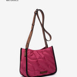 Crossbody bag in recycled and padded fuchsia materials