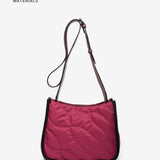 Crossbody bag in recycled and padded fuchsia materials