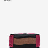 Crossbody bag in recycled and padded fuchsia materials