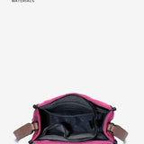 Crossbody bag in recycled and padded fuchsia materials