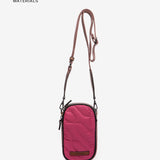 Handytasche aus recycelten und gepolsterten Materialien in Fuchsia.