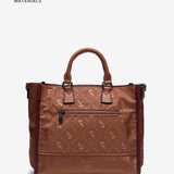 Shopper bag in recycled materials taupe