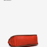 Orange recycled material shoulder bag