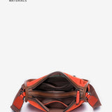 Orange recycled material shoulder bag