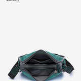 Green recycled material shoulder bag