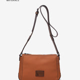 Shoulder bag in cognac recycled materials