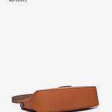 Shoulder bag in cognac recycled materials