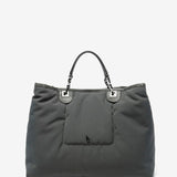 Bolso de mano grande de nylon en gris