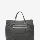 Bolso de mano grande de nylon en gris