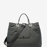 Bolso de mano grande de nylon en gris