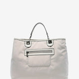 Large nylon handbag in beige