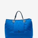 Bolso de mano grande de nylon en azul