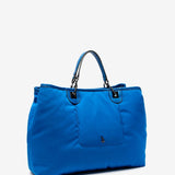 Bolso de mano grande de nylon en azul