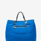 Bolso de mano grande de nylon en azul