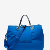 Bolso de mano grande de nylon en azul