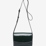 Small patent leather crossbody bag in green