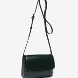 Small patent leather crossbody bag in green