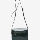 Small patent leather crossbody bag in green