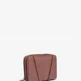 Kleine Geldbörse aus zweifarbiger rosa Leder.