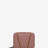 Kleine Geldbörse aus zweifarbiger rosa Leder.