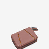 Kleine Geldbörse aus zweifarbiger rosa Leder.