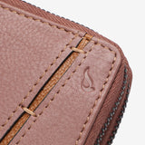 Kleine Geldbörse aus zweifarbiger rosa Leder.