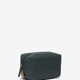 Medium green leather toiletry bag