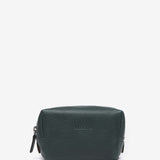 Medium green leather toiletry bag