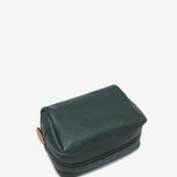 Medium green leather toiletry bag