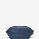 Blue leather toiletry bag