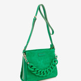 Suede shoulder bag in green