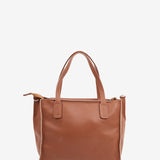 Bolso shopper pequeño en piel cognac