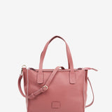 Small shopper bag in pink leather