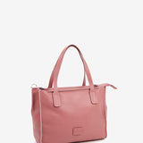 Small shopper bag in pink leather