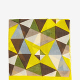 Geometric pattern wool scarf in amber