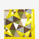 Geometric pattern wool scarf in amber